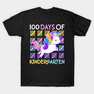 100 Days of Kindergarten Unicorn Teacher Girls Toddler Kids T-Shirt
